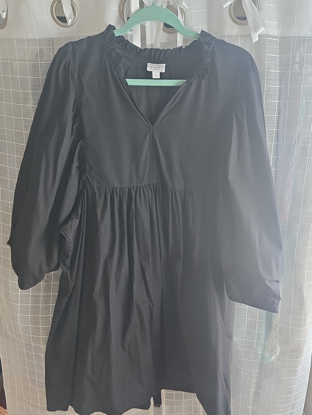 Mud Pie Black Ruffle-Trim Babydoll Tunic